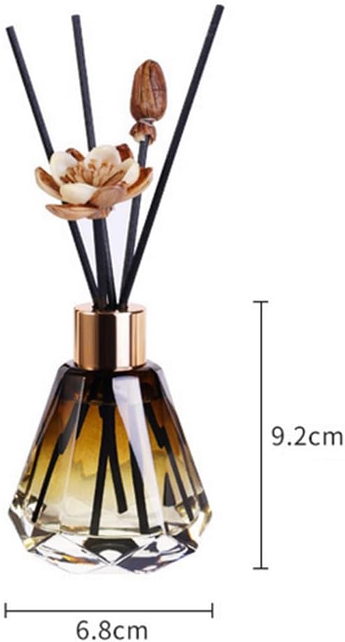 2PCS 60ml/2oz Empty Refillable Glass Diffuser Bottles - Aromatherapy Storage Containers for DIY Replacement Diffuser Sticks - Amber Gradation