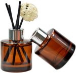 2PCS 50ml/1.6oz Glass Diffuser Bottles, Amber & Brown, Aromatherapy Storage Containers, Fragrance Accessories, DIY Replacement Diffuser Sticks, Home Decor