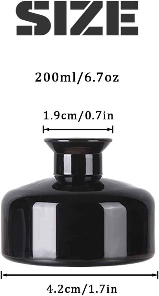 1PC 200ml/6.7oz Empty Glass Diffuser Bottles Aromatherapy Jars Containers Storage Bottle Vase Desktop Fragrance Bottle Ornament Accessories for Placing Essential Oil