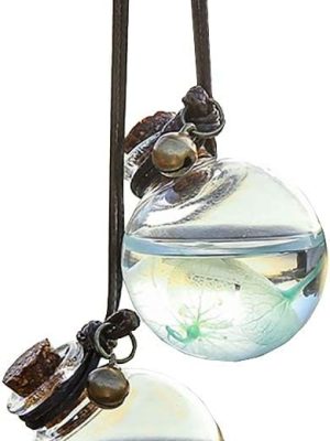 2 Pcs Empty Car Air Freshener Perfume Bottle Hanging Essential Oils Bottle Fragrance Diffuser 3.5cm