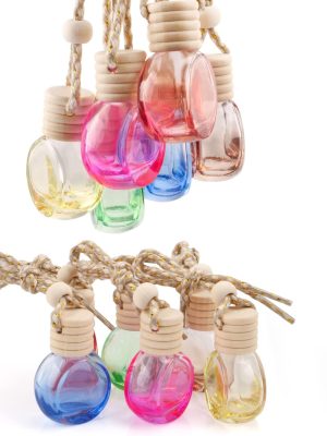 12 Pcs Car Air Freshener Hanging Perfume Bottle Essential Oil Fragrance Diffuser Pendant Car Ornament Decoration Accessories