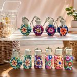 20Pcs 15ml Glass Car Diffuser Bottles Empty Bulk,Hanging Car Diffusers for Essential Oils,Refillable Car Air Freshener for Fragrance Perfume Aromatherapy with Flowers Women Home Decor,Color Random