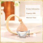 50 Pcs Car Essential Oil Hanging Bottle Empty Glass Diffuser Bottles Refillable Car Air Freshener Perfume Pendant Aromatherapy Fragrance Ornament Decor(Simple Style)