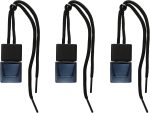 3pcs Hanging Car Air Freshener - Empty Black Diffuser Bottles for Essential Oils, Glass Perfume, Aromatherapy Ornament Cube for Auto, Home, Office Decoration, Pendant